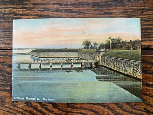 RPPC Fortress Monroe Virginia The Moat Post Card Fort Monroe Va - Picture 1 of 2