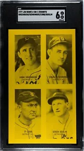 1977 Jim Rowe 4-on-1 Detroit Tigers - Ty Cobb/Gehringer/Goslin/Greenberg - SGC 6 - Picture 1 of 2