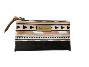 Journie Botany Pouch Purse Wallet Black & Brown - Picture 1 of 4