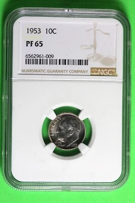 1953 NGC PF65 Roosevelt Dime #B35496 - Image 1 of 2