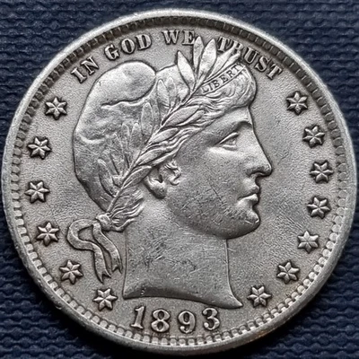 1893 O Barber Quarter 25c High Grade UNC Uncirculated Details #96572 - Image 1 of 2