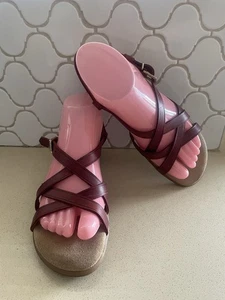 G.H. Bass & Co. Sunjuns Margie Sandal 6.5M Red Brown Leather Strappy Slingback - Picture 1 of 7