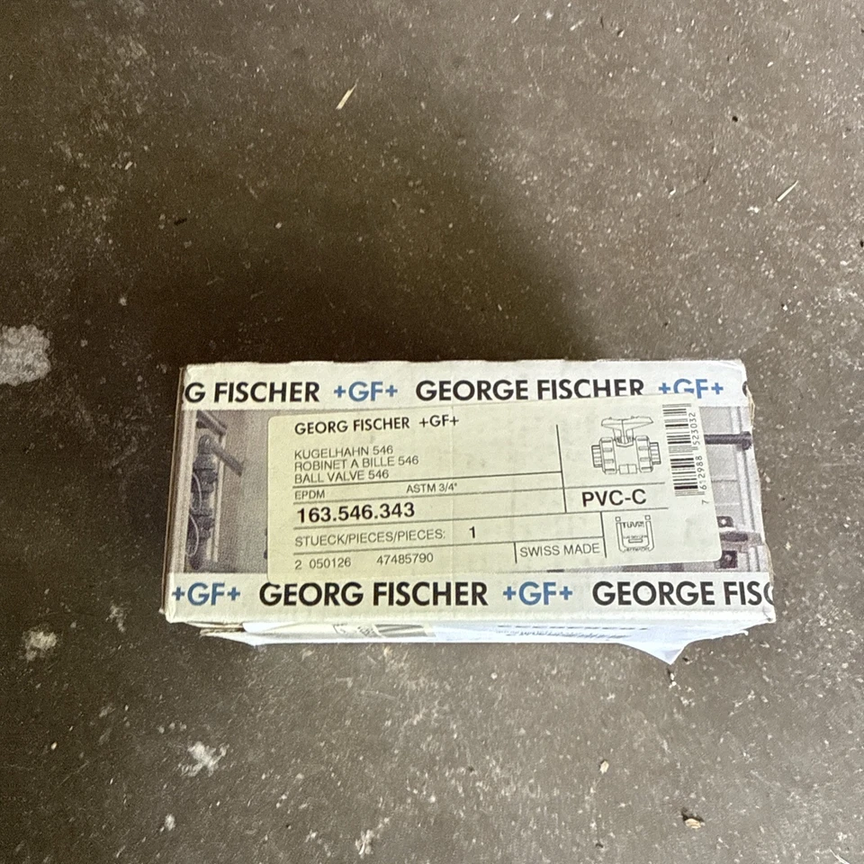 Georg Fischer 163 546 343 3/4" CPVC Ball Valve Soc/thd EPDM GF