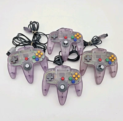 N64 Atomic Purple Nintendo 64 controllers Lot Of 4 For Parts Or Repair (Read) - Image 1 of 4