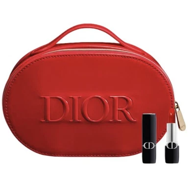 Dior Beauty rojo charol pequeña bolsa de maquillaje/embrague, Dior Addict Lip Maximizer Foto 1 de 4