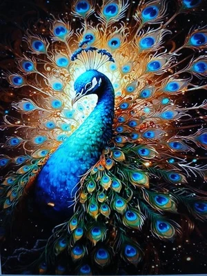 Hermoso Pavo Real Punto de Cruz Estampado 11ct, 30x40 Cm, 30 Colores Foto 1 de 4