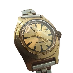 Vintage Womens Citizens 17 Jewels Wrist Watch Gold-Silver Tone For Parts??? READ - Picture 1 of 5