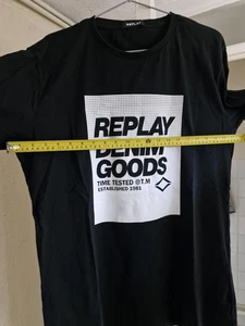 Replay Jeans Mens T Shirt Black Xxl - Picture 1 of 5