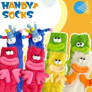 Cute Ugly Thermal Mid-calf Socks Coral Fleece Home Floor Sleepwear Socks GX - Picture 1 of 23