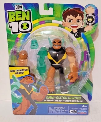 Figura de acción Ben 10 Omni-Glitch Heroes Diamondhead Humungousaur 5" Foto 1 de 4