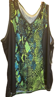 NUEVO CON ETIQUETAS - Camiseta deportiva de ciclismo Shebeest para mujer Easy V Python Key lima sin mangas -2X Foto 1 de 4