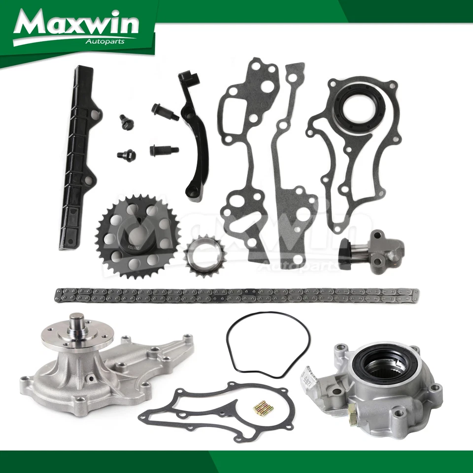 Kit de cadena de distribución bomba de agua de aceite apta para camioneta Toyota 85-95 4Runner 2.4L 22R Foto 1 de 4