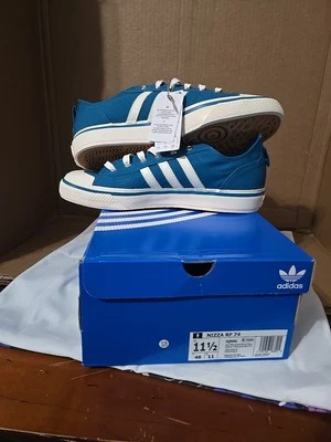 Adidas Nizza RF Originals Blue White Sneakers Retro HQ8566 Mens Size 10 - Image 1 of 4