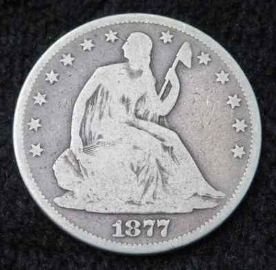 1877 Seated Liberty Half Dollar * Clear Date * 90% Silver * 4988 - Image 1 of 2