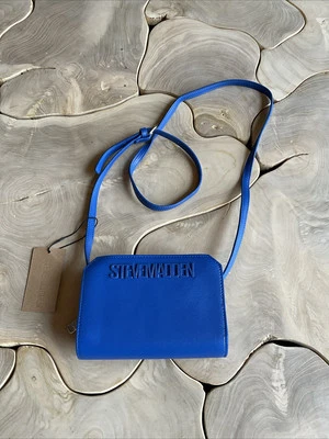 Steve Madden Cobalt Blue Small Crossbody Double Zipper Pebbled Faux Leather - Image 1 of 4