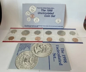 1998 US Mint Set 10 Coin Uncirculated Set Complete Philadelphia & Denver W/ OGP - Picture 1 of 10