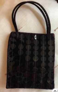 HANDBAG WOMEN’S VINTAGE SEQUINS TO FRONT NYLON LINED INNER ZIP POPPER TOP - Picture 1 of 5