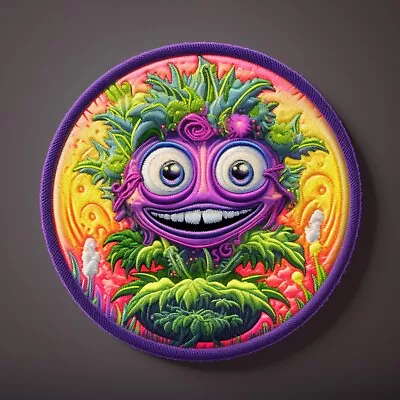 Alien Creature Patch Iron-on Applique Clothing, Extraterrestrial Cosmic Cartoon - Image 1 of 4