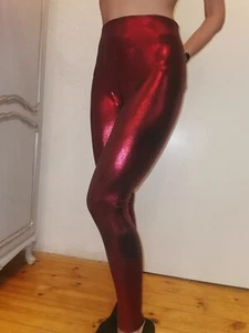 Leggins in dunkelrot Metallic , von Tezenis , Gr. M - Bild 1 von 6