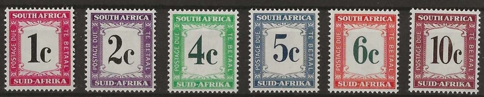South Africa 1961 - Suid Afrika (J46-51) Postage Dues Set of 6 - MNH — 第 1/1 张图片