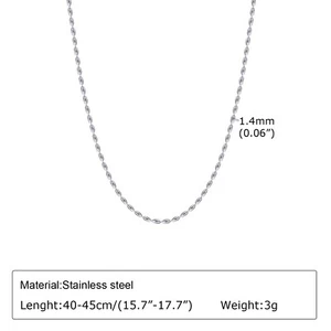 Collar de cuentas de acero inoxidable fino para mujer cadena de cuentas de rugby collar minimalista - Imagen 1 de 6