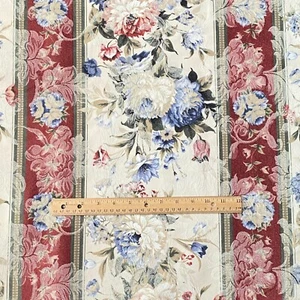 BTY Floral Stripe Brocade Fabric Interior Upholstery Beige - Picture 1 of 9