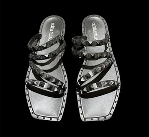 Black Studded Sandals Size 7M BRAND NEW By Olivia Miller. - Picture 1 of 4