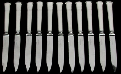 CUCHILLOS FRUTA DENTADA TIFFANY & CO WINDHAM (10) PLATA ESTERLINA 7 1/8" Foto 1 de 3