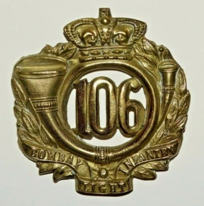 Britisches Militär Mützenabzeichen, 106th Bombay Light Infantry Regiment of Foot 1874-81 - Bild 1 von 2