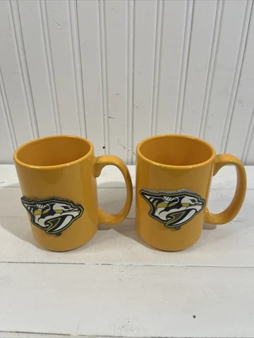 NHL Nashville Predators Coffee Tea Mug Yellow Lot Of 2 Cover