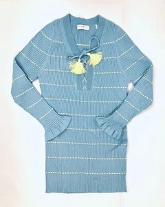 Sandro Paris Sweater Ribbed Top Blue Size Large Women's - Picture 1 of 5