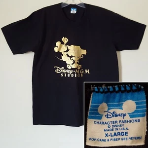 Vtg c1990 Disney Character Fashions Gold Foil Mickey MGM Studios XL/~L T-Shirt - Picture 1 of 11