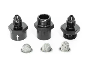 Turbocharger oil filter kit Dash 3 /-3AN / JIC 3 black anodized - Picture 1 of 10
