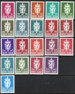 3285 Norway 1975-82, T 117-T 137 MNH, Collection Off. Sak III., MI D93, SC #O114 - Picture 1 of 1