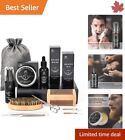 Organic Beard Grooming Kit - Growth Oil, Wash, Brush, Comb, Balm, Scissors
