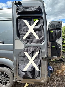 VW Crafter 2017+ Barn Door Storage Organiser Tools Camper Van Top Panel pockets - Picture 1 of 2