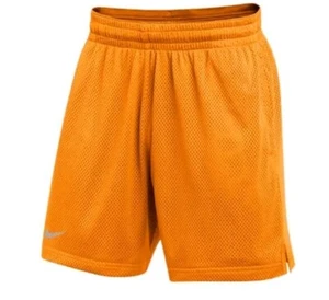 Mens Nike Dri-FIT Football Player Mesh 7" Orange Shorts Size Medium - Picture 1 of 4