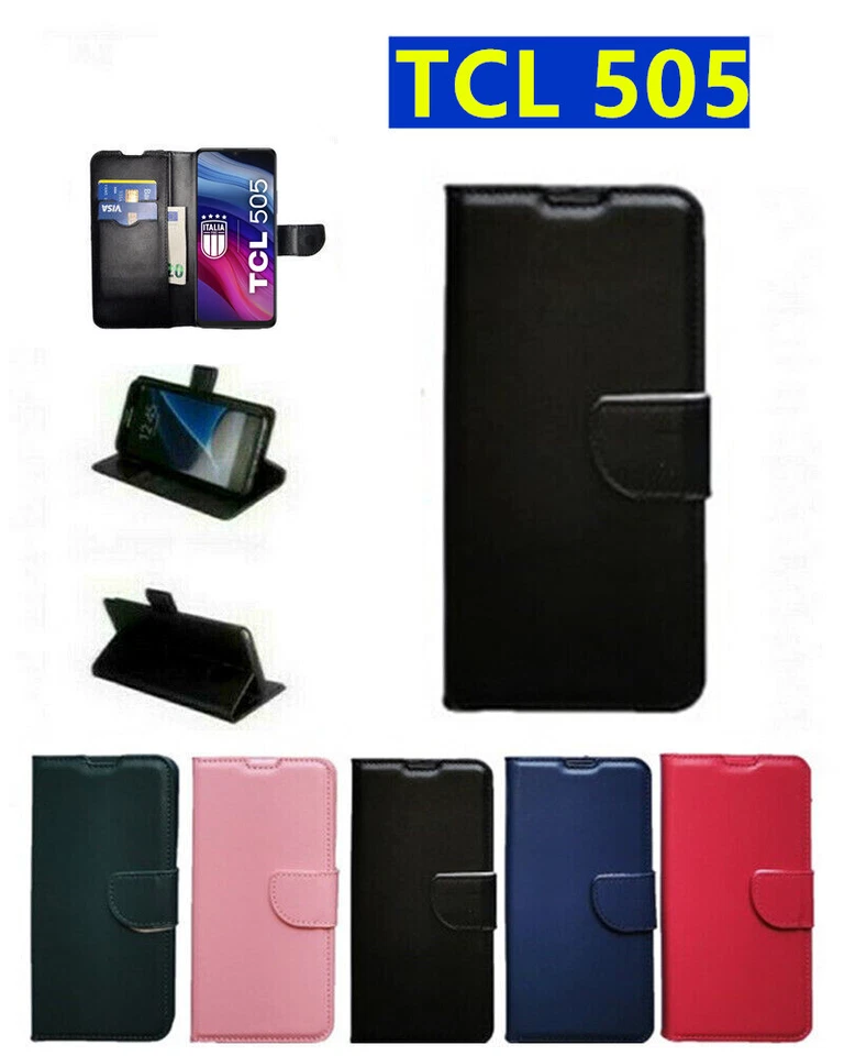 COVER CUSTODIA A LIBRO CHIUSURA CLIP MAGNETICA PER TCL 505