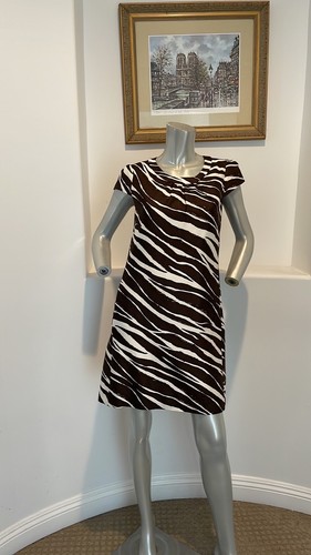 KATE SPADE NEW YORK ANIMAL PRINT TUNIC DRESS BROWN WHITE SIZE 2