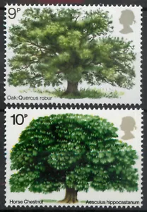 GB 1973 & 1974 British Trees Oak & Horse Chestnut SG 922 & 949 MNH mint - Picture 1 of 1