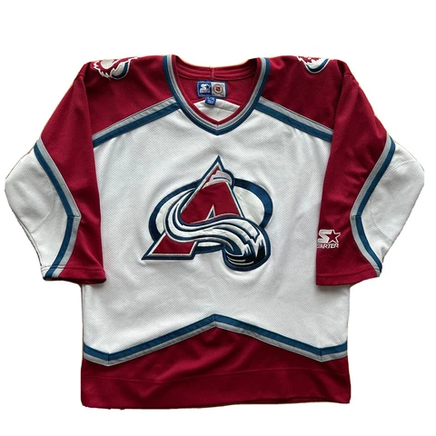 Vintage Colorado Avalanche Jersey Youth XL White 90s NHL Hockey Stanley Cup Cover
