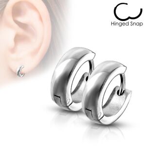 316L Stainless Steel 4mm Simple Huggie Hoop Earrings (Choose Color)