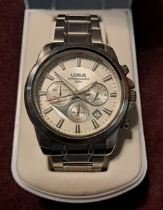 Lorus Chronograph Analog Quartz Men's Watch VD53-X010 with Box and Papers - Picture 1 of 24