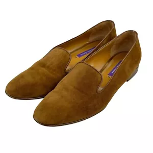 Mocasines para mujer púrpura Lable Ralph Lauren marrón terciopelo gamuza talla 8,5, 39B COMO NUEVOS - Imagen 1 de 21