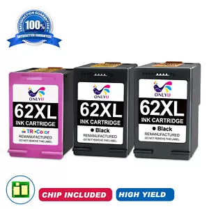 62-XL ink cartridges for HP 62 62XL Envy 5660 7640 5644 OfficeJet 5740 7645 lot - Picture 1 of 10