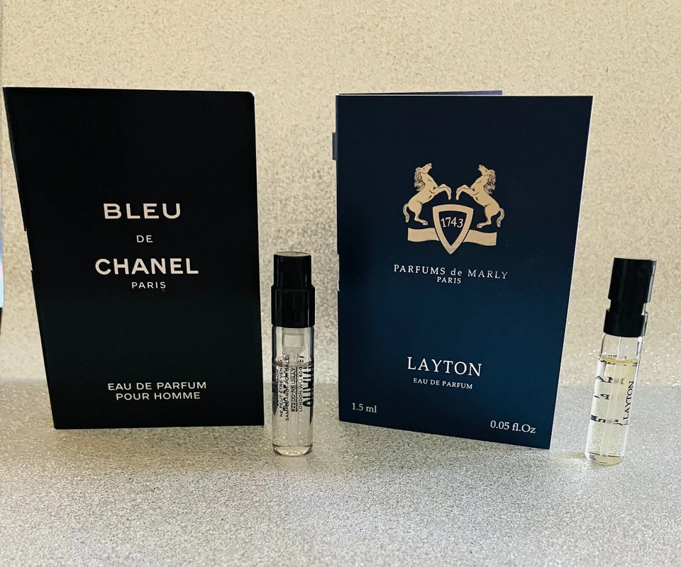 2x Chanel Bleu de Chanel y Parfums de Marly Layton Muestras, EDP, Nuevo Foto 1 de 1