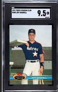 1991 Topps Stadium Club Jeff Bagwell #388 Astros Rookie HOF SGC 9.5 Mint+ Pop 13