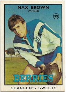 1968 B Scanlens Rugby League (39) Max BROWN Berries (Near Mint) - Picture 1 of 2