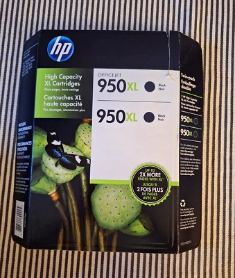 NUEVO SELLADO HP 950XL PAQUETE DOBLE 5/2018 y 3/2017 tinta negra OFFICEJET PRO SPLIT UPs Foto 1 de 4