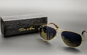 Seattle Skyline Gold Frame Color Changing Sunglasses - New! - 50% Off MSRP - Picture 1 of 8